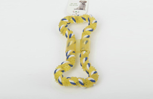 S-Bone-Shaped Vinyl Cotton Rope Winding Pet Toy