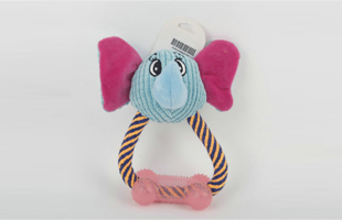 S-Set Of Plastic Bone Elephant Head Cotton Rope Pet Toy