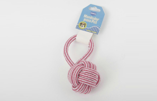 S-Two-Color Checkered Braid Loop Cotton Rope Ball Cotton Rope Pet Toy