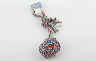 S-Two-Color Cotton Rope With Carrying Loop Single Knot Cotton Rope Ball Pet Toy 1