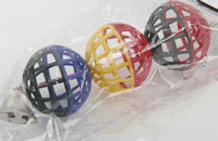 S-With Bell 3pc Plastic Pet Ball