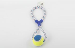 S-Y Type Plastic Tube With Tennis Woven Pet Toy 1