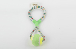 S-Y Type Plastic Tube With Tennis Woven Pet Toy