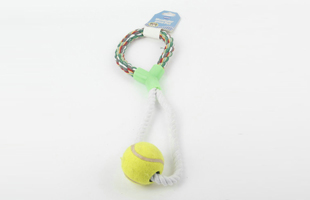 S-Y Type Single Side With Monochrome Tennis Pet Cotton Rope Toy