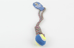 S-Color Woven Can Carry Two-color Tennis Pet Cotton Rope Toy 1
