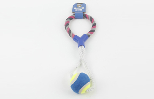 S-Y Type Single Side With Two-color Tennis Pet Cotton Rope Toy 1