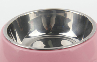 S-200ML Round Melamine Pet Bowl With Stainless Steel Bowl