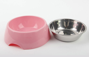 S-400ML Round Melamine Pet Bowl With Stainless Steel Bowl