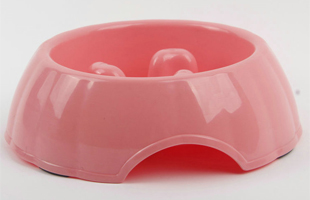 S-Round Shaped Middle Raised Plastic Slow Food Bowl Pet Bowl 1