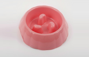 S-Round Shaped Middle Raised Plastic Slow Food Bowl Pet Bowl