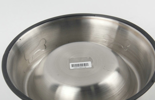 S-26cm Round Bottom With Silicone Bone Stainless Steel Pet Basin