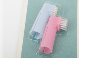 S-2PC Plastic Pet Toothbrush Head