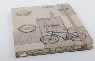 M-A5 Bicycle Printed Cover with Leather Closure Notebook