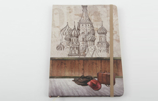 M-A5 Castle Printed Cover with Leather Strap Fastener Notebook