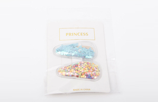 P-2PC Clear Set Two Tone Sequin Headpiece Hair Clip