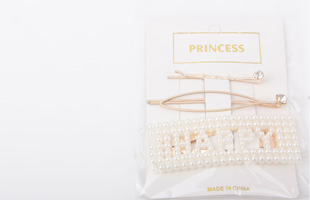 P-2PC Diamante Clip + 1PC Pearl Hair Clip