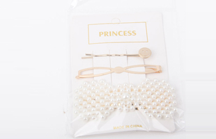 P-2PC Diamond Clip + 1PC Pearl Hair Clip