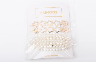 P-1PC Flower Clip + 1PC Pearl Hair Clip