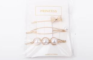 P-1PC One Clip + 2PC Pearl Hair Clips 1