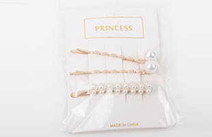 P-2PC Beaded Clip + 1PC Pearl Hair Clip