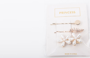 P-2PC Monogram Clip + 1PC Pearl Hair Clip