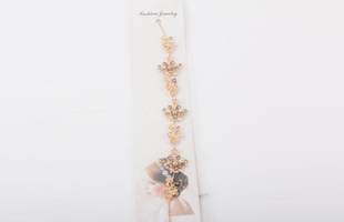 P-Flower Hairband Chain With Pearls And Diamonds 3