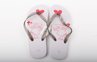 D-Transparent Plastic Strip Printed Newcomer Pattern Pe Flip-flops