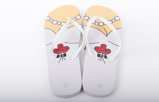 D-Transparent Plastic Strip Printed With Bridal Wear Pattern Pe Flip-flops