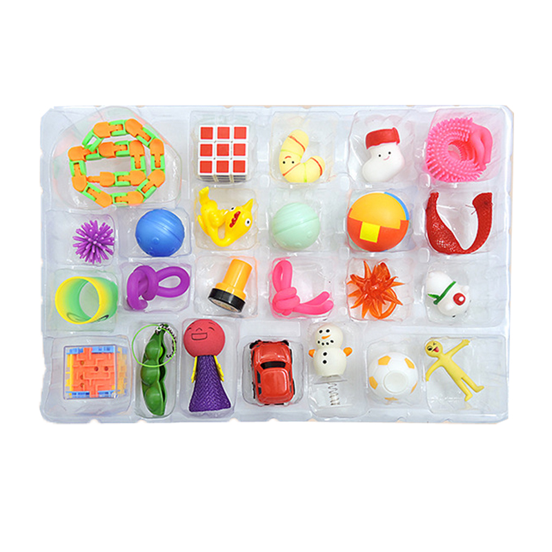 Blind Box Christmas Advent Calendar Stress Relief Squeeze Toys Christmas Fidget Toy Set