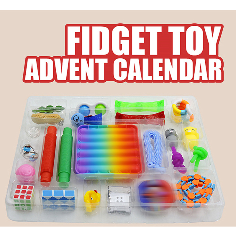 Blind Box Christmas Advent Calendar Stress Relief Squeeze Toys Christmas Fidget Toy Set