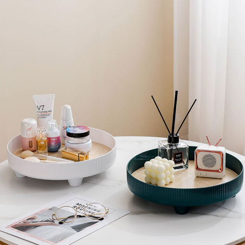 Use a Lazy Susan in a Bathroom Cabinet