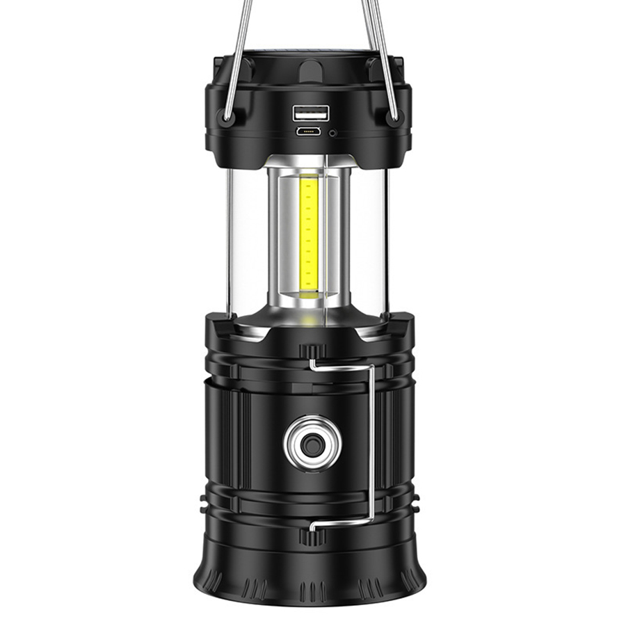 LED Camping Lantern, Powered by Battery with Solar and USB Charging