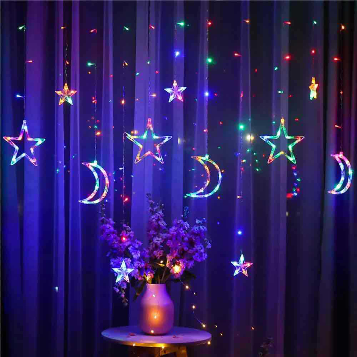 Moon and Star LED String Light