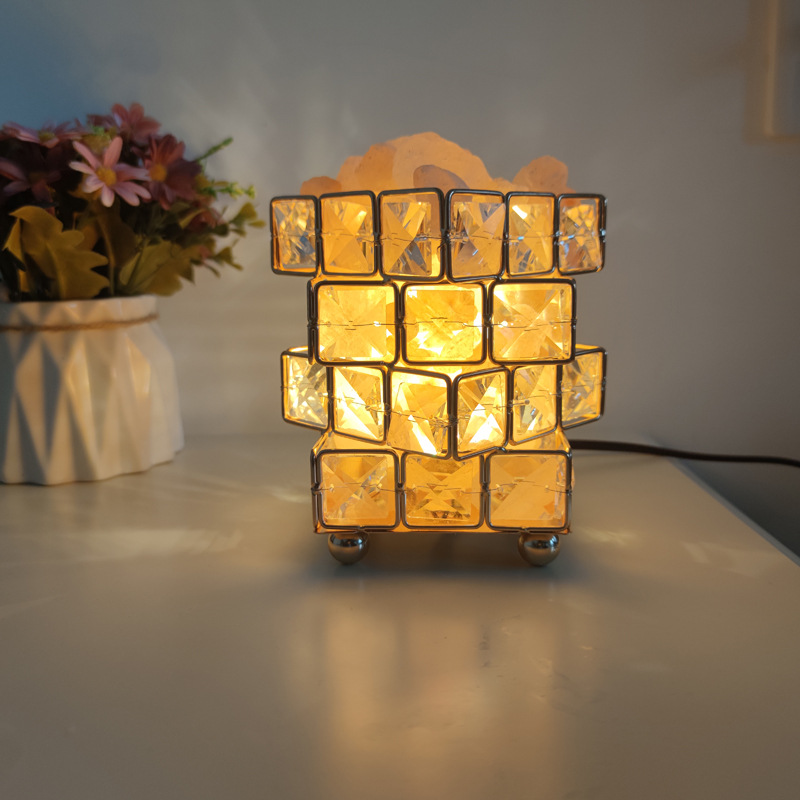 Himalayan Four-tier Crystal Table Lamp Bedroom Aromatherapy Salt Lamp