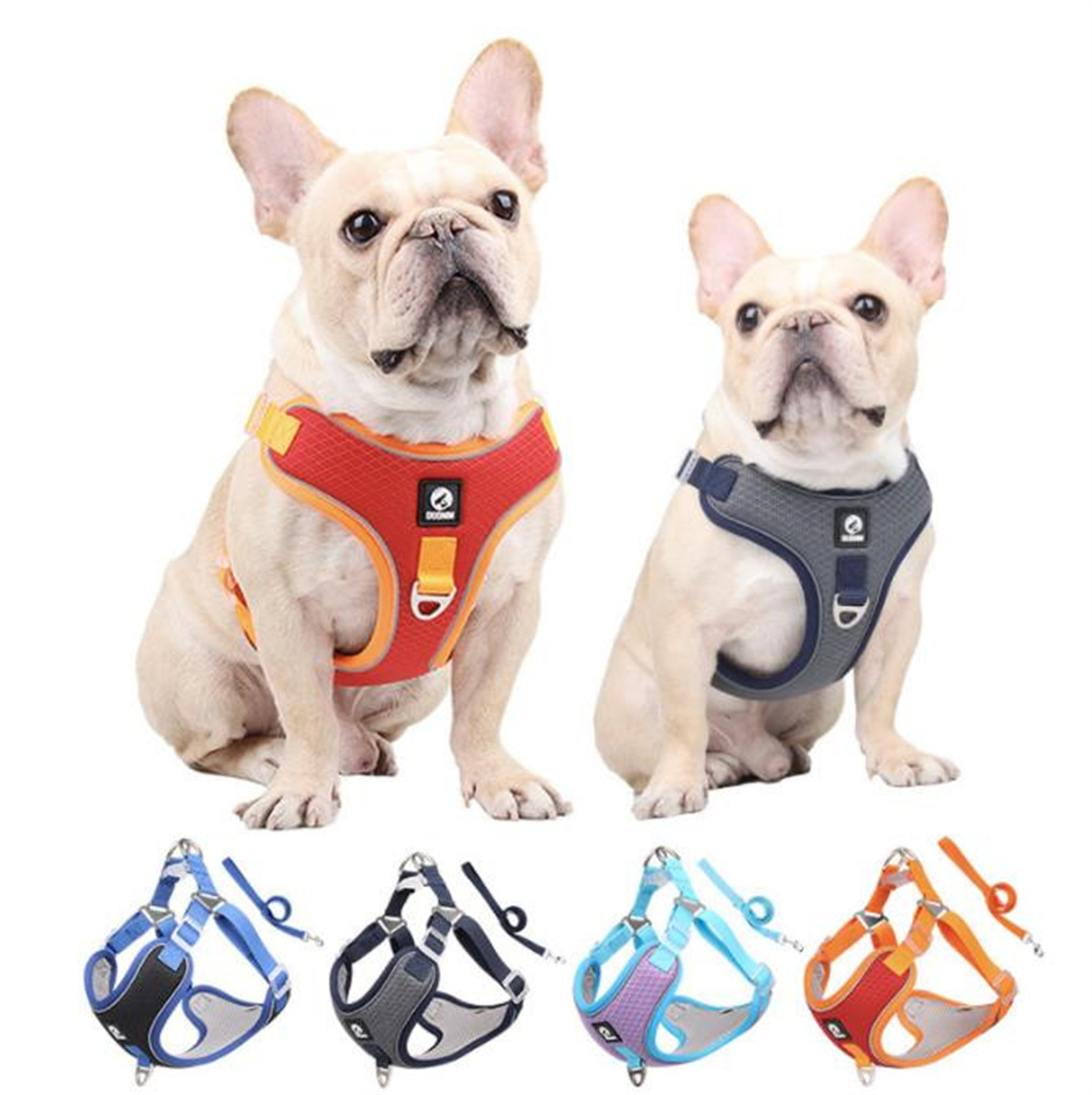 New pet chest strap vest type pet harnesses with leash mesh cloth reflective dog harness