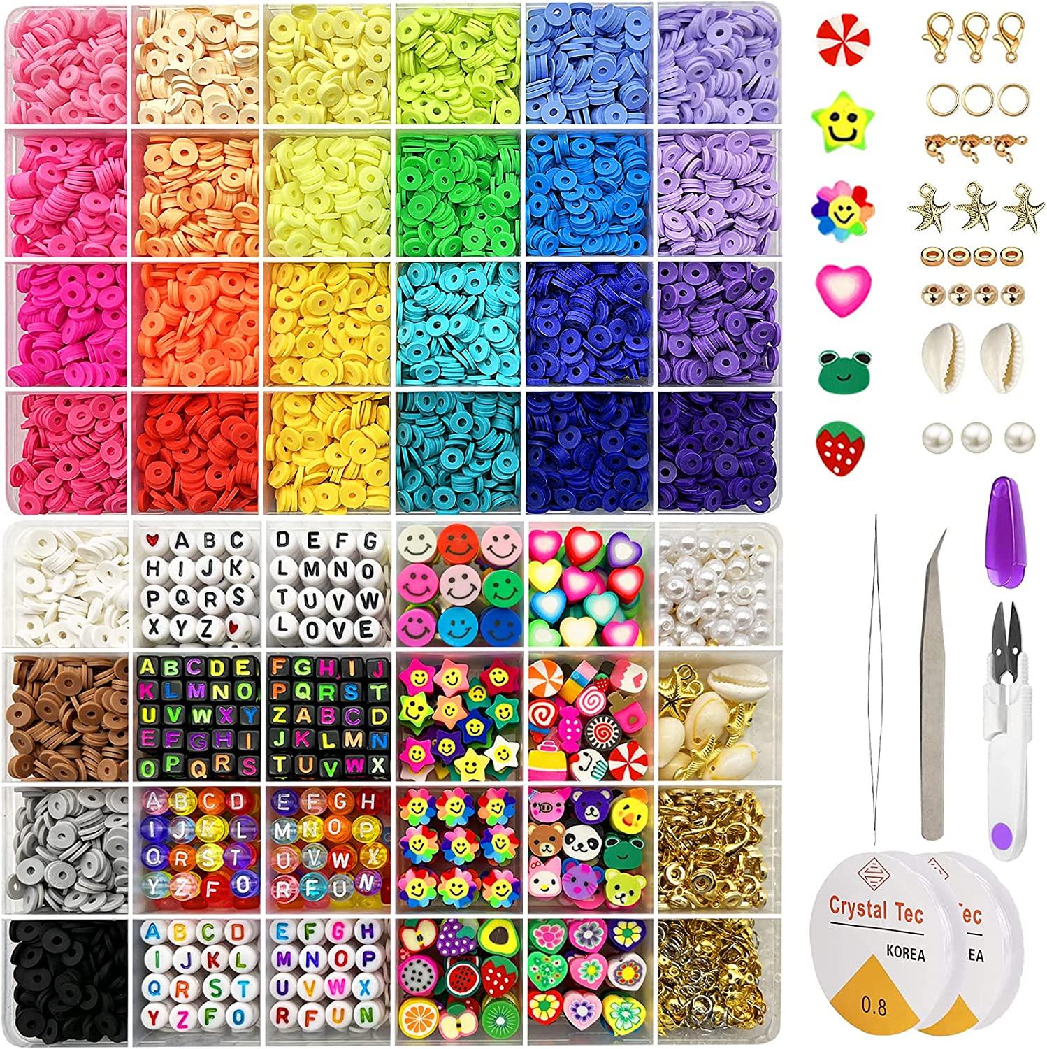 Hot Selling Colorful Loose Beads 4mm Plastic Glass Jewelry Making For Bracelet Necklace Clay Bead Letter Bead Kit DIY Toy 1600603971664
