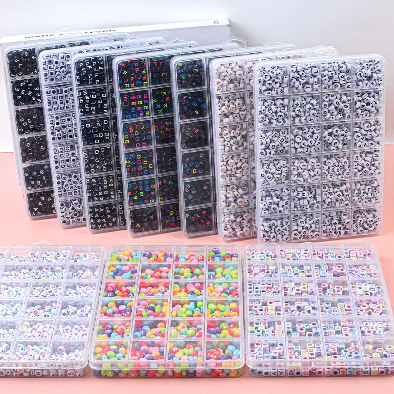 24 Gird Letter Alphabet Beads Handmade Acrylic Children Creative Diy Beads Toy For Jewelry Making Bracelet
