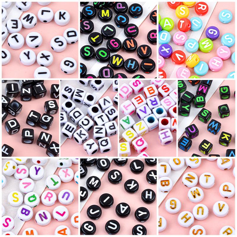 24 Gird Letter Alphabet Beads Handmade Acrylic Children Creative Diy Beads Toy For Jewelry Making Bracelet