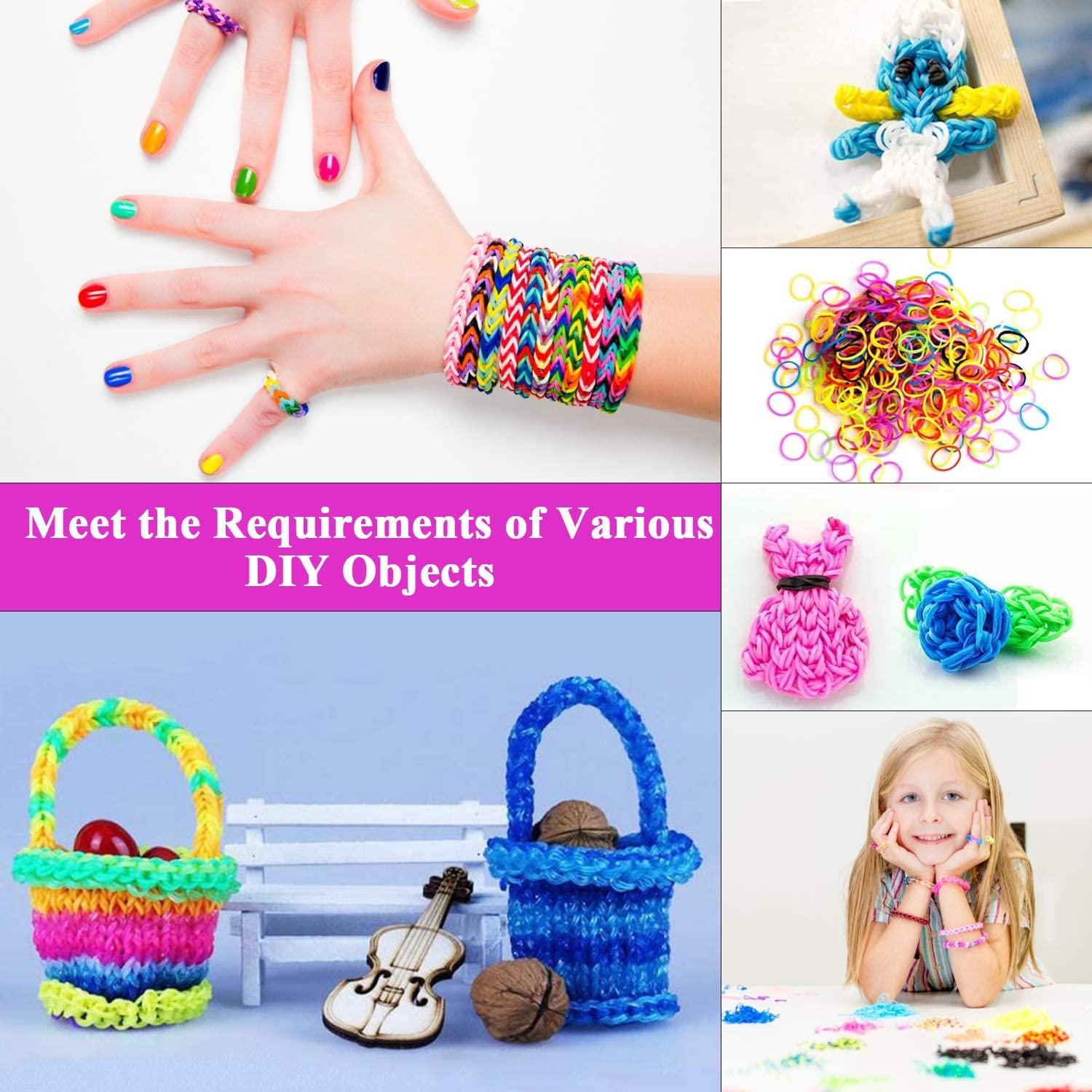 Hot Sales 1800 Pcs Rubber Bands Bracelet Kit 32 Colors Loom Bands Clips Beads Diy Set