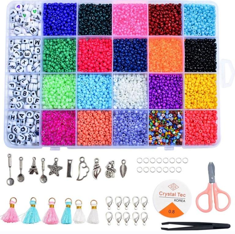 Jewelry making kit beads for bracelet making craft set glass letter alphabet DIY art and craft for women
