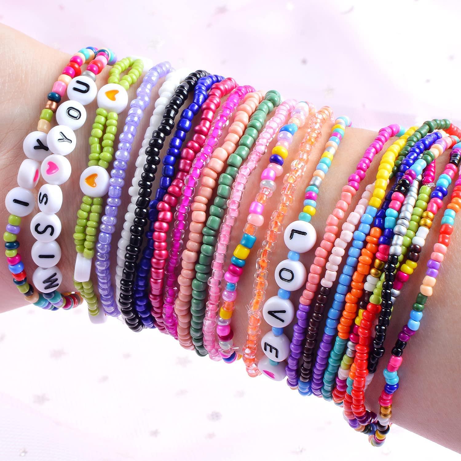 Jewelry making kit beads for bracelet making craft set glass letter alphabet DIY art and craft for women