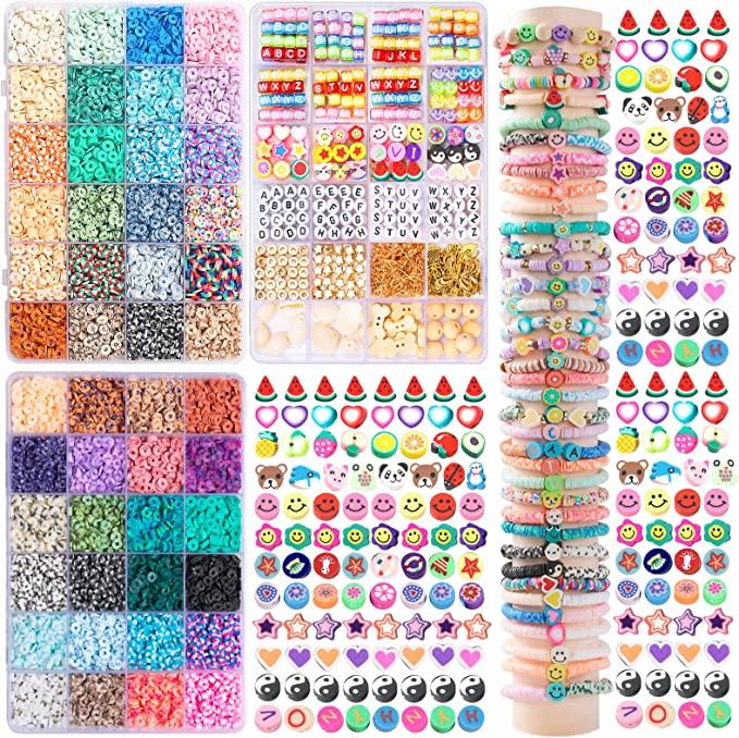 2022 New Products DIY Plastic Alphabet Beads Set Heishi Glass Seeds Crafts Polymer OEM Clay Bead Letter Bead Craft Kit