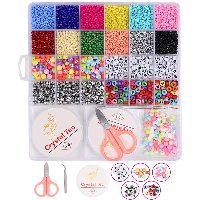 DIY Bead Game Girl Jewelry accessories toy set pearl Letter glass bead Making jewellery