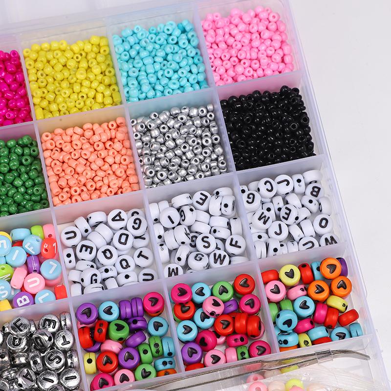 DIY Bead Game Girl Jewelry accessories toy set pearl Letter glass bead Making jewellery