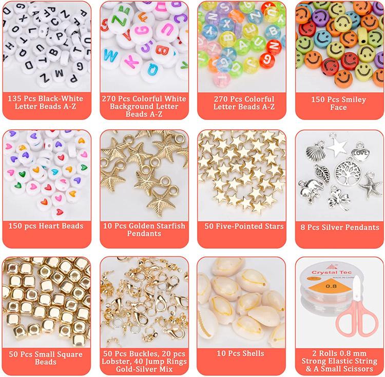 Hot Selling Colorful Loose Beads 4mm Plastic Glass Jewelry Making For  Bracelet Necklace Clay Bead Letter Bead Kit DIY Toy 1600603971664 - SKYLARK  NETWORK CO., LTD.