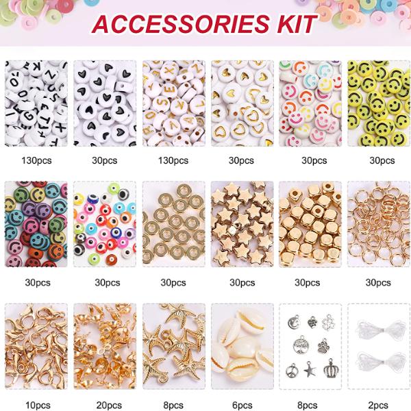 10800pcs Clay Beads for Bracelet Making Kit, 108 Colors Polymer Beads, Charming Bracelet Making Letter Beads for Jewelry kit