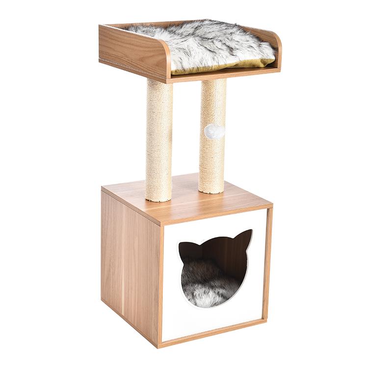 Factory Wholesale High Quality Modern Wood Cat Tree Pet Products