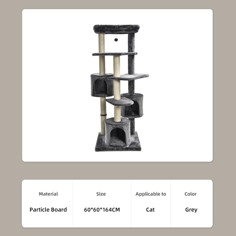 Pet Products Luxury Multi-Layer Multiple Houses Platforms Sisal Scratch Post Large Tower Cat Condo Tree