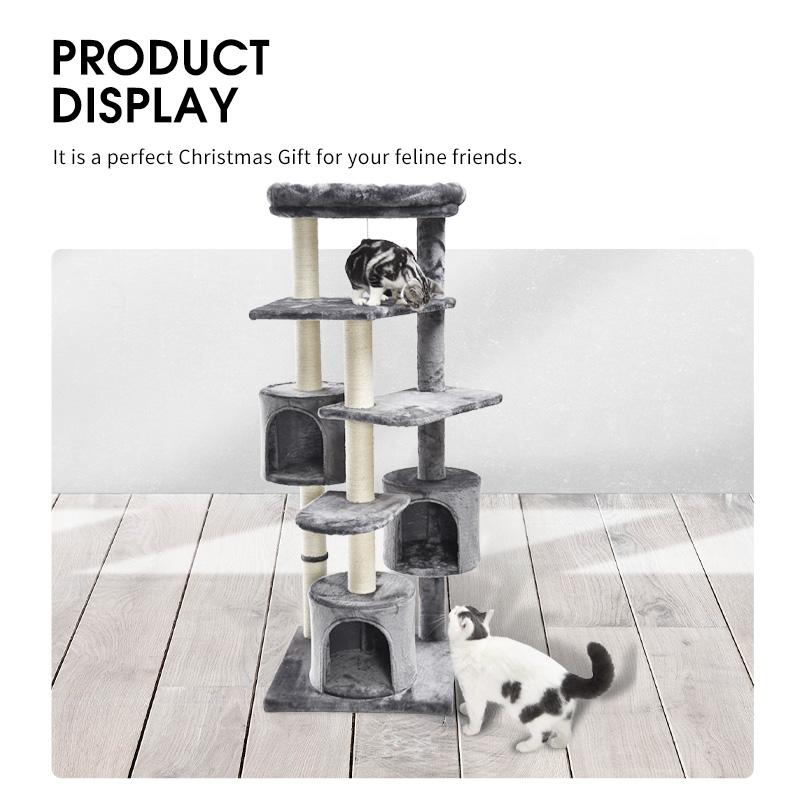 Pet Products Luxury Multi-Layer Multiple Houses Platforms Sisal Scratch Post Large Tower Cat Condo Tree