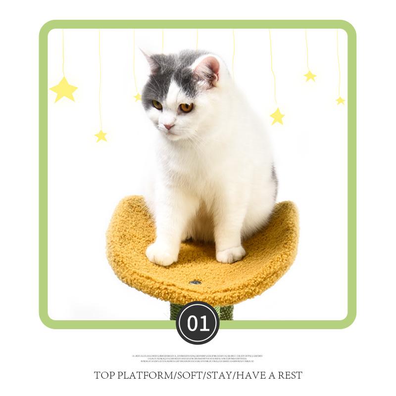 Flower Cat Tree with Platform Scratching Posts Green colorful in stock Modern Style Active House Furniture Play Tower Multi Leve